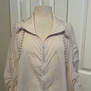 Athleta Canopy Parachute Women’s Long Blush Rain Windbreaker Jacket Size Small